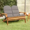 VidaXL Patio Bench Garden Seat Adirondack With Cushions Solid Wood Acacia