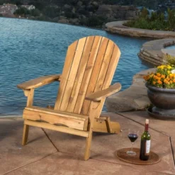 Rustic Foldable Acacia Wood Adirondack Chair With Slatted Design & Wide Armrests For Outdoor Use-Coolbibila -VIDAXL Sale Store GUEST 0036887f a805 46e2 bf26 e1858e24a9a8