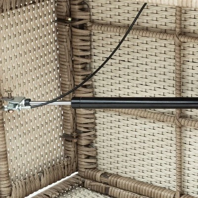 4pc Wicker Adjustable Patio Seating Set With Cushions - Natural/Gray - GODEER 13 4pc Wicker Adjustable Patio Seating Set With Cushions - Natural/Gray - GODEER - Image 13