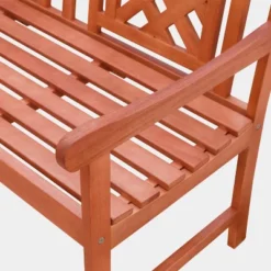 Malibu Plaid Hardwood Eucalyptus Outdoor Patio Bench - Tan - Vifah -VIDAXL Sale Store GUEST 008f61fc f113 4275 91ec 142b5d53d116