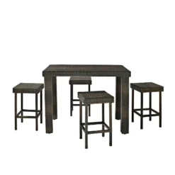 Palm Harbor 5pc Outdoor Wicker Counter Height Dining Set - Brown - Crosley -VIDAXL Sale Store GUEST 01434257 dd11 4a8d 85a0 fc91c8746ea2