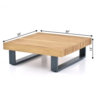 Decksplore 8PCS L-Shaped Sofa With Dining Table, Outdoor Teak Wood Sofa 3 Decksplore 8PCS L-Shaped Sofa With Dining Table, Outdoor Teak Wood Sofa - Image 3