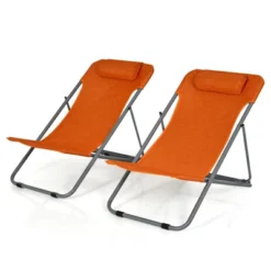 Tangkula 2 PCS Beach Chair Lounger Reclining Folding Chair W/3-Position Adjustable Backrest Blue/Orange/Green -VIDAXL Sale Store GUEST 03db1fa5 3050 4f7a a4f9 31d4b038932a