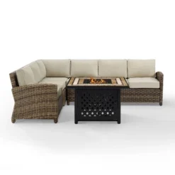 Bradenton 5pc Outdoor Wicker Sectional Set With Fire Table - Crosley -VIDAXL Sale Store GUEST 04dc9e3f eb2c 4dcb 9fc3 ae326b374c0d