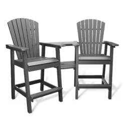 Outdoor Recycled Poly Adirondack Barstools With Connecting Tray, Patio High Adirondack Chairs -VIDAXL Sale Store GUEST 058842cd 8372 453a 9690 de3878e39a9f