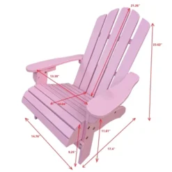 DSVIMOY Adirondack Chair, Outdoor Adirondack Chair With Wide Armrests, High Back Support Chair For Camping, Pink, 14.76"*17.4*23.62"