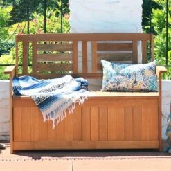 Sunnydaze Decor Sunnydaze Outdoor Meranti Wood With Teak Oil Finish 2-Person Garden Storage Bench Seat - 47" - Brown 17 Sunnydaze Decor Sunnydaze Outdoor Meranti Wood With Teak Oil Finish 2-Person Garden Storage Bench Seat - 47" - Brown -VIDAXL Sale Store GUEST 06772fc3 a77d 4f6f 9438 0340cb1c0b82