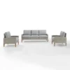 Capella Outdoor Wicker 3 Pc Sofa And Two Chair Set - Gray/Acorn - Crosley -VIDAXL Sale Store GUEST 069929d2 29d9 401c 80ed 5846f8457d8b