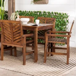 7pc Slatted Chevron Acacia Patio Dining Set - Saracina Home -VIDAXL Sale Store GUEST 0739b11c 311d 443b 9be9 5f58fdbea9ef