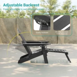 Sonkuki 2-Piece Folding Adirondack Chair With Retractable Ottoman, Fire Pit Patio Chair With Cup Holder Lawn Outdoor Lounge Chair -VIDAXL Sale Store GUEST 07449201 cf56 439c b700 077a9047ebbd