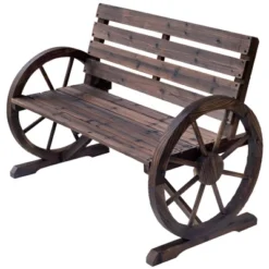 Outsunny Wooden Wagon Wheel Bench Rustic Outdoor Patio Furniture, 2-Person Seat Bench With Backrest 9 Outsunny Wooden Wagon Wheel Bench Rustic Outdoor Patio Furniture, 2-Person Seat Bench With Backrest -VIDAXL Sale Store GUEST 0847a2a5 3553 4b5d a850 51fd2cf740b8