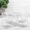 Flash Furniture Oia Commercial Grade 28" Square Indoor-Outdoor Steel Folding Patio Table Set With 4 Square Back Chairs -VIDAXL Sale Store GUEST 0855e9d1 d91b 41f7 baa2 79c56e52c712