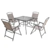 5pc Outdoor Steel Dining Set With Folding Chairs & Square Glass Table Top Beige - Crestlive Products -VIDAXL Sale Store GUEST 08cad8aa 9e14 4853 b0fc 91660e9113e6