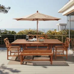 LuxenHome Carmel Solid Wood Extendable Outdoor Dining Table Brown 15 LuxenHome Carmel Solid Wood Extendable Outdoor Dining Table Brown -VIDAXL Sale Store GUEST 094541f4 ec29 45dc a1d5 1cb60555ba1e