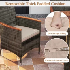 Tangkula 9PCS Patio Rattan Furniture Dining Set Acacia Wood Table Cushioned Chair For Outdoor -VIDAXL Sale Store GUEST 0a622a96 abfa 48f7 8051 b047348b7d5a