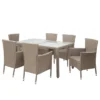 7pc Wicker Outdoor Dining Set With Cushions - Beige - GODEER -VIDAXL Sale Store GUEST 0a87cd45 f903 4bc9 bcf7 c2d54531d18b