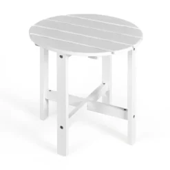 Tangkula 18’’ Outdoor Round Side Table Wooden Coffee Table Suitable For Garden Patio Balcony White/Gray/Black -VIDAXL Sale Store GUEST 0b3ed7fe fa9c 4559 a7b5 48907c88cd11