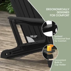 WestinTrends Azura Outdoor HDPE Adirondack Chairs With Connecting Table Tray (Set Of 2), Navy Blue -VIDAXL Sale Store GUEST 0bb9981f 8faa 41db 9caa 32cfef1d2cfb