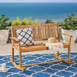 2-Seater Acacia Wood Rocking Loveseat With Smooth Motion,Rustic Outdoor Bench For Porch Or Backyard-The Pop Home 15 2-Seater Acacia Wood Rocking Loveseat With Smooth Motion,Rustic Outdoor Bench For Porch Or Backyard-The Pop Home -VIDAXL Sale Store GUEST 0c207a3a 6e5c 4113 b289 2391f06d7d75