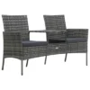 VidaXL 2-Seater Patio Sofa With Tea Table Poly Rattan - Anthracite -VIDAXL Sale Store GUEST 0c4607f2 a7cb 4231 8e6c 81c7f86e0d18