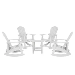 Flash Furniture Set Of 4 Savannah All-Weather Poly Resin Wood Adirondack Rocking Chairs With Side Table 21 Flash Furniture Set Of 4 Savannah All-Weather Poly Resin Wood Adirondack Rocking Chairs With Side Table -VIDAXL Sale Store GUEST 0c7d2453 ce83 4d49 9112 c03f37eee043