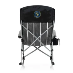 MLB Milwaukee Brewers Outdoor Rocking Camp Chair - Black