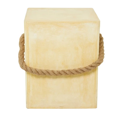 Contemporary Outdoor Accent Table - Yellow - Olivia & May 2 Contemporary Outdoor Accent Table - Yellow - Olivia & May - Image 2