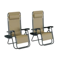 Lavish Home Zero Gravity Chairs Folding Recliners, Set Of 2, Beige -VIDAXL Sale Store GUEST 0dd8bc97 2b07 482e b20c 6620fffc678f