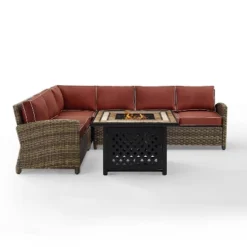 Bradenton 5pc Outdoor Wicker Sectional Set With Fire Table - Crosley -VIDAXL Sale Store GUEST 0df6fa3e cc5c 4b64 a32d 5bace352c284