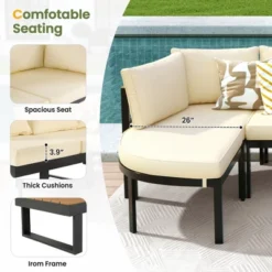 9-Piece Modern Outdoor Sectional Sofa Set, Patio Conversation Set With Cushions & Coffee Table For Backyard, Garden & Deck - HABITRIO -VIDAXL Sale Store GUEST 0e4f54dc 7acb 4639 9b91 5b85d68cce1f