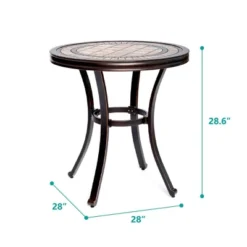 Tile Top Round Outdoor Table - Bronze - WELLFOR 12 Tile Top Round Outdoor Table - Bronze - WELLFOR -VIDAXL Sale Store GUEST 0f796e3a 08c5 4d9a 9833 9ca48af8de6b