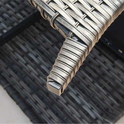 Belord Wicker Outdoor Coffee Table With Tempered Glass Top, 46.5" Wide Rattan Rectangular Coffee Table 3 Belord Wicker Outdoor Coffee Table With Tempered Glass Top, 46.5" Wide Rattan Rectangular Coffee Table - Image 3