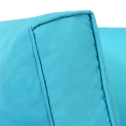 7pc Wicker Patio Conversation Set With Pillows & Cushions - Espresso/Blue - GODEER -VIDAXL Sale Store GUEST 0feb523a a942 45f9 87e5 7b59f3e255fa 2