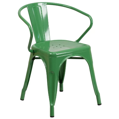 Emma And Oliver Commercial Grade Colorful Metal Indoor-Outdoor Chair With Arms 11 Emma And Oliver Commercial Grade Colorful Metal Indoor-Outdoor Chair With Arms - Image 11