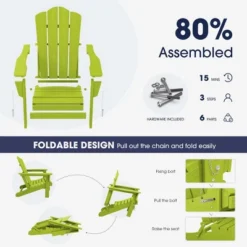 Hyleory Folding Adirondack Chair Outdoor, HDPE Patio Accent Chair -VIDAXL Sale Store GUEST 114e31bb e7b8 48bc a478 370e1982ebe9