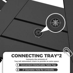 Outdoor Recycled Poly Adirondack Barstools With Connecting Tray, Patio High Adirondack Chairs -VIDAXL Sale Store GUEST 119496b9 f204 43ba b02b bafecb6a8dbc