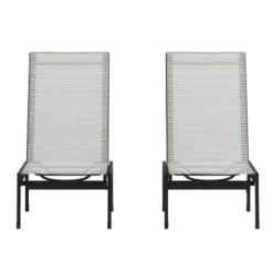 Emma And Oliver Set Of 2 Textilene Adjustable 5 Position Patio Chaise Lounge And Metal Frame -VIDAXL Sale Store GUEST 11e30f67 1a0f 4a25 8e68 13d1846e82c5