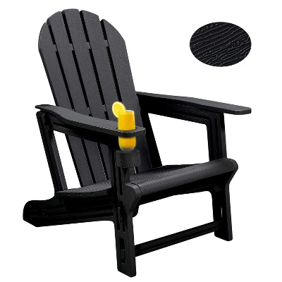 Vulcan Adirondack Chair - HDPE Weather Resistant, No Tools And Hardware Required 5-Minute Assembly, Patio, Firepit Or Lawn Chairs, Black 9 Vulcan Adirondack Chair - HDPE Weather Resistant, No Tools And Hardware Required 5-Minute Assembly, Patio, Firepit Or Lawn Chairs, Black - Image 9