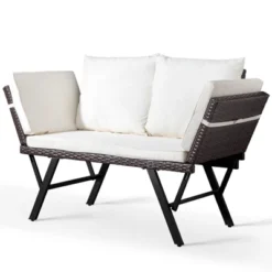 Karl Home | Convertible Outdoor Wicker Sofa With White Cushions And Pillows 13 Karl Home | Convertible Outdoor Wicker Sofa With White Cushions And Pillows -VIDAXL Sale Store GUEST 135aa7cc 627f 4169 b3db fb2abdc7435a