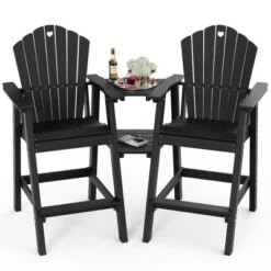 GardenJoy HDPE Tall Adirondack Bar Chair Set With 2-Layer Table & Umbrella Hole -VIDAXL Sale Store GUEST 136ab9cc 784b 4c6b a917 bbb0d3c9395c