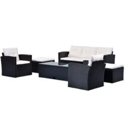 6 Piece Wicker Patio Furniture Sets,Sectional Sofa Set With Coffee Table,Modern Outdoor Garden Sofa Set With Ottomans And Cushions-Coolbibila -VIDAXL Sale Store GUEST 13811b35 5879 4a49 9c34 c0316661a7b9