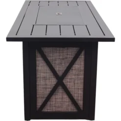 Courtyard Casual Santa Fe 5 Pc Rectangle Fire Pit Set With Wicker Spring Chairs Includes One Rectangle Fire Pit And Four Wicker Spring Chairs -VIDAXL Sale Store GUEST 14177d64 1d3c 42c5 97d9 91391fa962aa