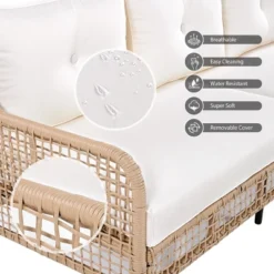 4 Piece Rattan Garden Furniture Sofa Sets,Wicker Outdoor Patio Conversation Set,Rattan Outdoor Sofa Couch With Cushions,Swivel Chairs-Coolbibila -VIDAXL Sale Store GUEST 14a27159 7344 439b 9b1c 999a9fbb5308