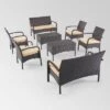 Cordoba 8pc Wicker Chat Set - Brown/Tan - Christopher Knight Home -VIDAXL Sale Store GUEST 14e2cac1 2c91 4ef9 895c 620253462fdd