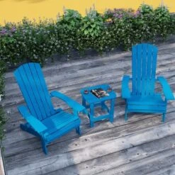 Merrick Lane Set Of Two Folding Adirondack Patio Chairs With Matching Outdoor Side Table -VIDAXL Sale Store GUEST 15b09f6b 3c31 4c9e 8fc9 2496606b7aec