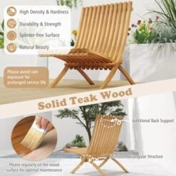 Tangkula Folding Patio Chair Teak Wood Outdoor Lounge Chair W/ Slatted Seat & Backrest 14 Tangkula Folding Patio Chair Teak Wood Outdoor Lounge Chair W/ Slatted Seat & Backrest -VIDAXL Sale Store GUEST 15de884f 5dc3 4322 b218 d522e96ce8a6