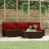 VidaXL Garden Lounge Set Brown PE Rattan Medium Modular