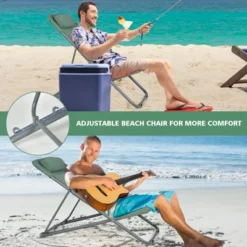 Tangkula 2 PCS Beach Chair Lounger Reclining Folding Chair W/3-Position Adjustable Backrest Blue/Orange/Green -VIDAXL Sale Store GUEST 16ac02d1 a488 4772 8d1e 5618ce6a5385