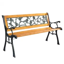 Tangkula Garden Iron Bench Porch Path Hardwood Chair For Patio Park Outdoor Deck -VIDAXL Sale Store GUEST 16c3be7d 83fb 4600 8040 5e0967789fe7