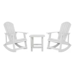 Flash Furniture Set Of 2 Savannah All-Weather Poly Resin Wood Adirondack Rocking Chairs With Side Table -VIDAXL Sale Store GUEST 1717ecd0 678b 4b53 8bc1 4806cd9ab273
